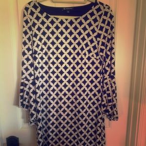 Inc Black and White Print Dress